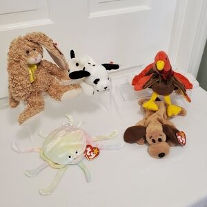 5 Ty Beanie Babies Assortment As Pictured
